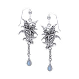 Stargazer Faery Silver Earrings with Dangling Gem TE2961