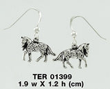 Brigid Ashwood Celtic Horse ~ Sterling Silver Hook Earrings TER1399