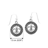 Fit for a queen in Celtic Knotwork Fleur-de-Lis ~ Sterling Silver Jewelry Hook Earrings TER113 - Jewelry