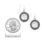 Om with Celtic Border Silver Earrings TER2201 - Jewelry