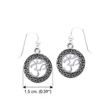 Om with Celtic Border Silver Earrings TER2201 - Jewelry