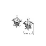 DiveSilver Small Sea Turtle Sterling Silver Post Earrings TER2219