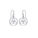 AA Recovery Symbol with Triquetra Sterling Silver Earrings TER2222