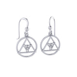 AA Recovery Symbol with Triquetra Sterling Silver Earrings TER2222