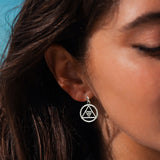 AA Recovery Symbol with Triquetra Sterling Silver Earrings TER2222