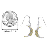 Celtic Moon Spiral Silver and 14K Gold accent Earrings TEV2914 - Jewelry