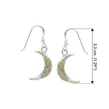 Celtic Moon Spiral Silver and 14K Gold accent Earrings TEV2914 - Jewelry