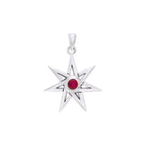 Elven Star Silver Pendant with Gemstone TMD358