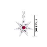 Elven Star Silver Pendant with Gemstone TMD358