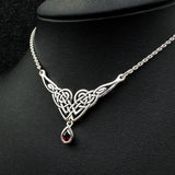 Celtic Knotwork Sterling Silver Necklace with Gemstones TN066