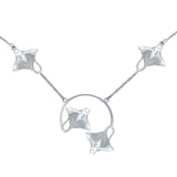 Quadruple Manta Ray Sterling Silver Necklace TNC561