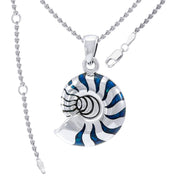 Charmed by the Rhythmic Spiral Nautilus Sterling Silver Pendant  TP3106