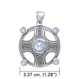 Celtic Knot Elemental Shield Pendant with Chain Set TSE854 - Jewelry