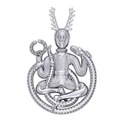 God Cernunnos in his mighty throne ~ Sterling Silver Pendant TP3450