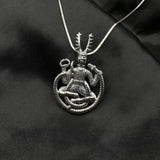 God Cernunnos in his mighty throne ~ Sterling Silver Pendant TP3450