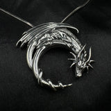 The Mystical Dragon – Guardian of the Moon Sterling Silver Pendant TP3605