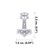 Infinity Thor's Hammer Sterling Silver Slider Pendant TP913 - Jewelry