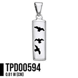 Flying Birds Cylinder Silver Pendant TPD594