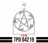 Oak Leaf Pentacle Sterling Silver Pendant TPD4219