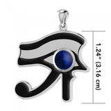 Udjat (Eye of Horus) Silver Pendant with Stone and Enamel by Oberon Zell TPD1125