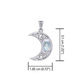 Blue Moon Silver Pendant with Gemstone TPD4056 - Jewelry