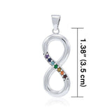 Symbol of Infinity with Gemstone Sterling Silver Pendant TPD4457