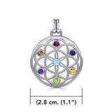 Flower of Life with powerful life force Chakra stone Sterling silver TPD452