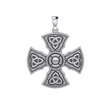 Brigid Ashwood Templar Celtic Cross Sterling Silver Pendant TPD458