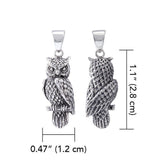 Wise and ever watchful ~ Sterling Silver Jewelry Horned Owl 3 Dimensional Pendant TPD4586 - Jewelry