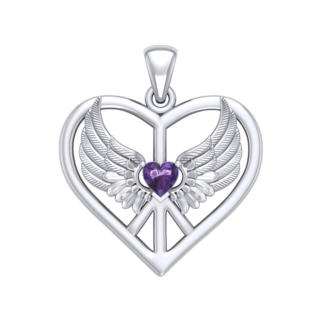 purple heart with angel wings