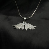 Guardian Angel Wings Sterling Silver Pendant with Capricorn Zodiac Sign TPD5512