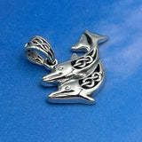 Celtic Joyful Dolphins Silver Pendant TPD5693 - Jewelry