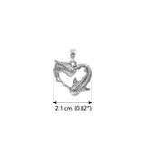 DiveSilver Double Whale Shark Heart Sterling Silver Pendant TPD6304