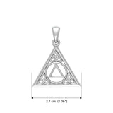 Celtic AA Recovery Symbol  Sterling Silver Pendant TPD6329