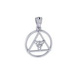 AA Recovery Symbol with Triquetra Sterling Silver Pendant TPD6330