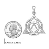 Original AA Recovery Celtic Triquetra  Sterling Silver Pendant  TPD6332