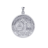 AA Recovery Tree of Life Double Sided Sterling Silver Pendant TPD6334