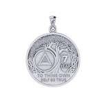 AA Recovery Tree of Life Double Sided Sterling Silver Pendant TPD6334