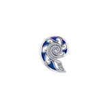 DiveSilver Nautilus and Wave Sterling Silver Pendant with Enamel TPD6336