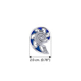 DiveSilver Nautilus and Wave Sterling Silver Pendant with Enamel TPD6336