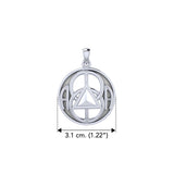 Peter Stone AA Recovery with Chalice Well Symbol Sterling Silver Pendant TPD6341