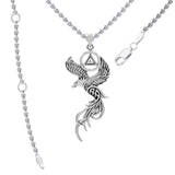 Phoenix with AA Recovery Symbol Sterling Silver Pendant TPD6346