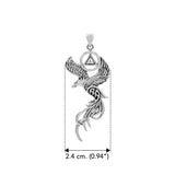 Phoenix with AA Recovery Symbol Sterling Silver Pendant TPD6346