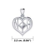 NA Recovery Symbol With Heart Sterling Silver Pendant TPD6349