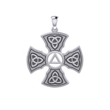 Templar Cross with AA Symbol Sterling Silver Pendant TPD6376