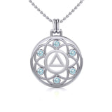 Flower of Life with AA Symbol Sterling Silver Pendant TPD6378