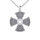 Templar Cross with NA Symbol Sterling Silver Pendant TPD6379