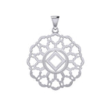 Rose Window with NA Symbol Sterling Silver Pendant TPD6380