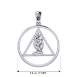 AA Recovery Symbol with Christogram Sterling Silver Pendant TPD6382