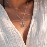 Starfish with Celtic Heart Silver Pendant TPD7003 - Jewelry